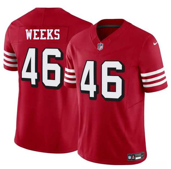 Men & Women & Youth San Francisco 49ers #46 Jon Weeks New Red 2025 F.U.S.E. Vapor Untouchable Limited Stitched Jersey->san francisco 49ers->NFL Jersey